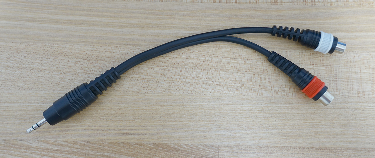 テレビのヘッドホン出力から接続する際に便利なステレオミニ→RCA（メス）分岐アダプター